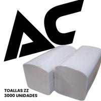 Toalla papel secamanos 3000 unidades tissue ZZ pasta celulosa doble capa laminada gofrada zigzag  20x21cm ALMERICORP - details 1