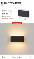 Lámpara De Pared LED Impermeable IP66 Para Exterior Y Interior Iluminación Para Jardín Pasillo Dormitorio Sala De Estar Estilo Moderno - details 4
