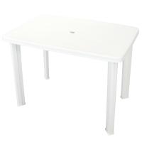 vidaXL Mesa de jardín de plástico blanca 101x68x72 cm en color Blanco/Antracita/Verde | estructura resistente ideal para salón dormitorio o estudio - details 0