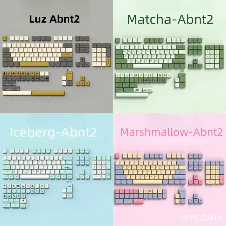 Abnt2 Teclas De Capa PBT Iceberg Light Matcha XDA Para Teclado Mecánico Layout ISO Barra De Espacio 7u Accesorios De Teclado - 1