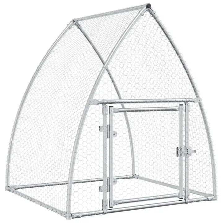 vidaXL Jaula para Gallinas Caseta de Pollos Gallinero Acero Galvanizado Plateado Dimensiones 100 x 105 x 120 cm, 300 x 105 x 120 cm, 600 x 105 x 120 cm - 1