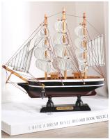 Modelo De Barco De Madera Sólida De Lujo Y Creativo Adorno Retro Para El Hogar Decoración De Arte Hecho a Mano Figura De Madera Para Decoración Del Hogar - details 11