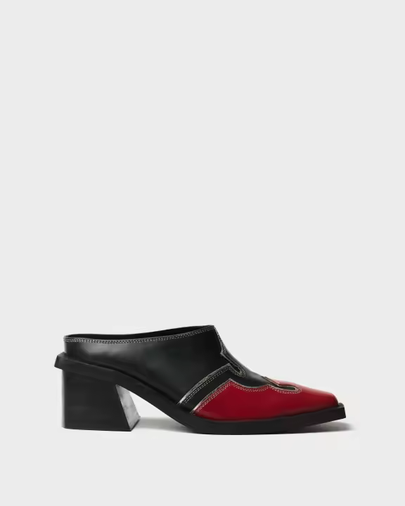 MIM Paris Mule Zuecos estilo Cowboy para mujer negros en piel 9390398570826 - 1