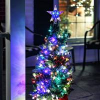 Estrella De Navidad LED 15CM Para Adornos De Árbol De Navidad Con Batería Decoración Doméstica Para Año Nuevo 2025 - details 2
