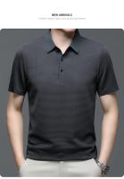 Camiseta De Polo Corta Para Hombre Verano Motocicleta Seda Helada Transpirable Moda Negocios Marca Ropa Sin Capucha Material Poliéster Y Algodón - details 25