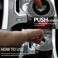 Bote de basura de coche con tapa, pequeño plástico impermeable almacenamiento de residuos cubo de basura para oficina hogar dormitorio, accesorios de coche (gris) - details 3
