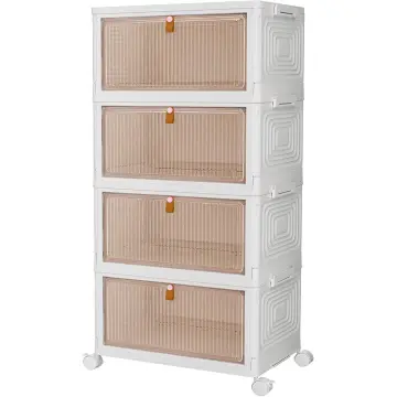 Cajonera HERSIG De Plástico Con Ruedas – 5 Niveles, Color Gris Oscuro, 32×36.5×90 Cm