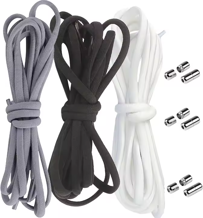 pares de cordones elásticos sin atar: cordones con hebillas de metal para zapatos de adultos y niños - 1