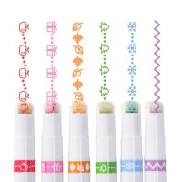 Set De 6 Marcadores Línea Curva Flor Forma De Rosca Punta Kawaii Coreano Suministros Escolares Y De Oficina Regalos - details 7
