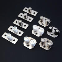 2Pcs Guía De Rueda Para Puerta Deslizante De Madera Montaje En Piso Soporte De Cima Material De Hierro Acero Y Nylon - details 0