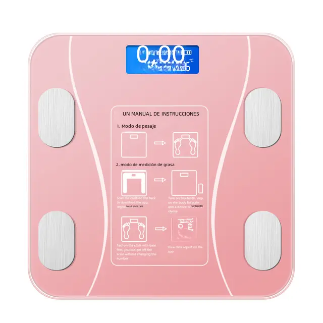 BIT Escala de Peso Corporal Inteligente Inalámbrica Analizador de Composición Corporal con Aplicación de Teléfono Móvil Carga USB Material de Vidrio Engrosado Ideal para Uso en Baño - 1