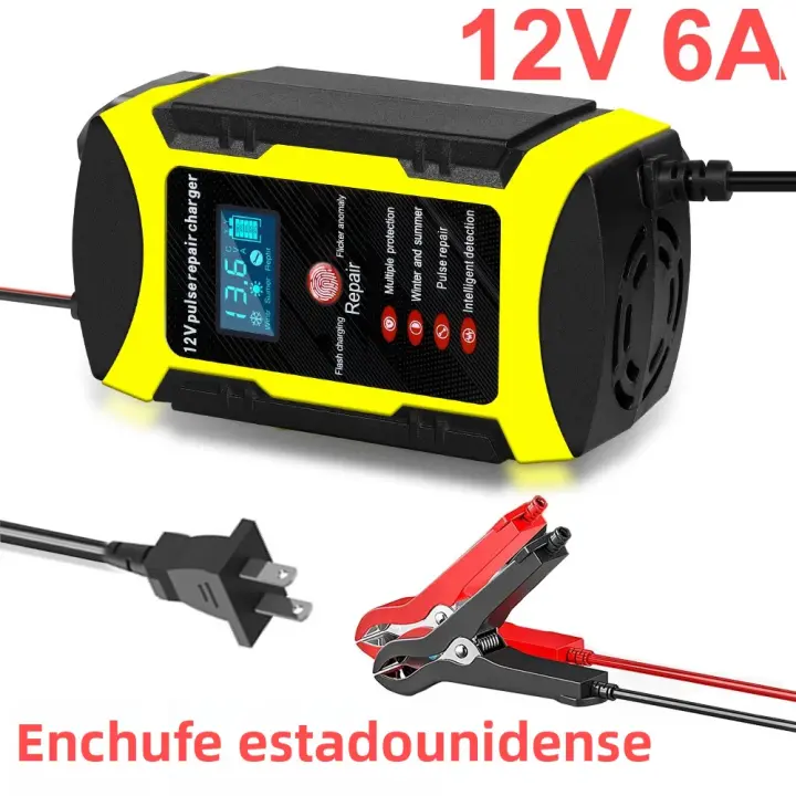 Cargador De Batería Para Coche Y Motocicleta 12V Inteligente Con Protección Contra Sobrecalentamiento Y Sobrecarga Pantalla LCD Accesorios De Cargador De Vehículo - 1