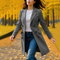 Nueva Chaqueta De Mujer De Invierno Con Manga Larga Y Cuello En V A-line Fashion Chaqueta De Trench Para Otoño Y Invierno - details 36