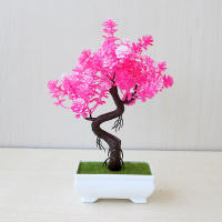 Planta Artificial De Bonsái En Maceta Pequeña Para Jardín Decoración De Hogar Y Mesa Material De Plástico Ornamento De Flor Sin Mantenimiento - details 18
