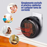 Calefactor portátil de bajo consumo con mando a distancia | Potencia: 900 W | Temperatura ajustable y calentamiento rápido | Para el baño, casa, oficina | Temporizador programable | - details 0