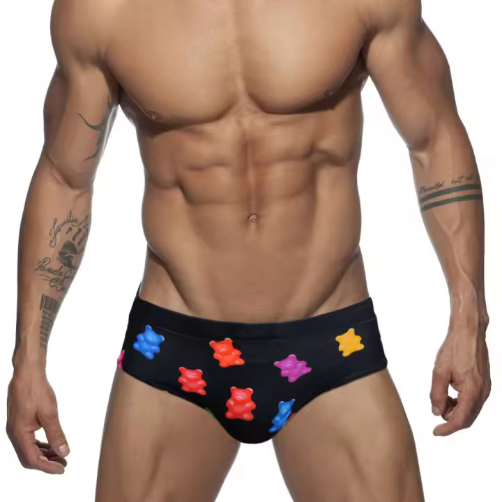 Bragas De Natación Para Hombre Briefs Estilizados Deporte Acuático Pantalones De Playa Traje De Baño Estampado Adecuado Para Surf - 1