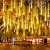 Luces De Show De Meteoros Para Exterior Con Forma De Lluvia Caída Luz De Hada Para Decoración De Jardín Y Fiesta Navideña EU Plug - details 1