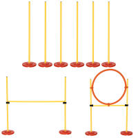 PawHut Equipo de Entrenamiento de Agilidad para Perros de 3 piezas Set de Agilidad con Obstáculos de Salto Aro Valla de Altura Ajustable y Bolsa de Transporte Amarillo - details 0
