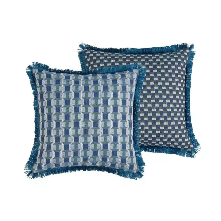 Cojin Geometrico Con Flecos 50x13x50 Cm - 1