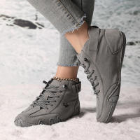 Botas De Invierno Para Mujer Impermeables Cómodas Y Calientes Con Peluche De Lana Microfibra De Cuero Botas Cortas Casuales - details 6