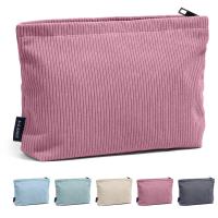 Bolso De Viaje Para Maquillaje De Gran Capacidad De Corduroy Organizador De Cosméticos Portátil Para Mujeres Bolso De Almacenamiento De Maquillaje Con Cierre De Cremallera - details 0