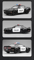Modelo De Coche De Policía Challenger SRT Hellcat 1:22 Escala Para Niños Con Ojos Demon Y Puertas Abiertas Función Luz Y Sonido Vehículo Juguetes De Metal Para Boys - details 11