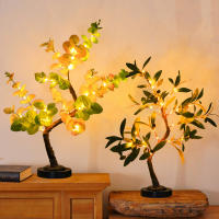 Árbol De Luz LED Para Mesa Con Base Removible Decoración De Camas Para Bodas Fiestas Camping Luz Noturna De Hadas Batería Incluida - details 0