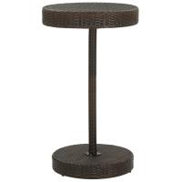 vidaXL Mesa de jardín de ratán sintético 60,5x106 cm en color Gris/Marrón/Negro | estructura resistente ideal para salón dormitorio o estudio - details 1