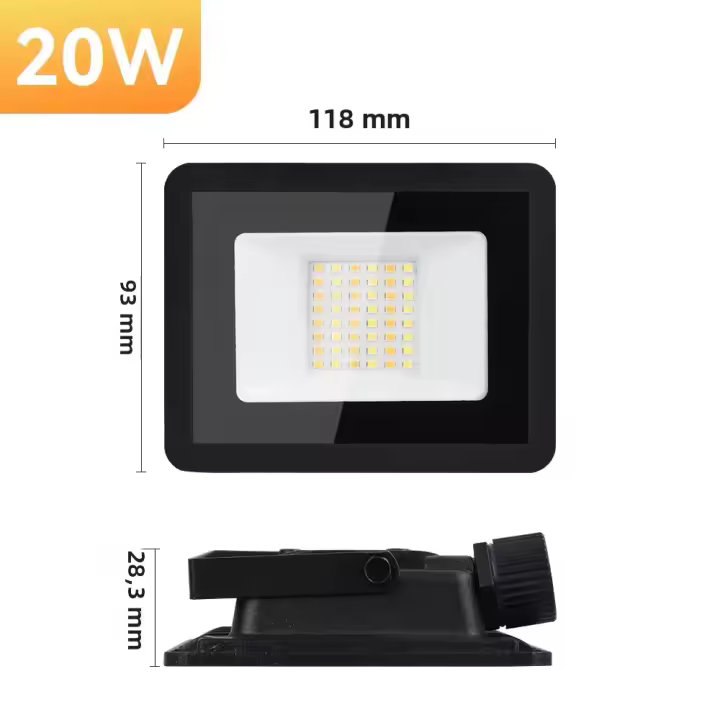 Floodlight LED Impermeable Para Exteriores Con Multiple Potencia 3CCT Luz De Jardín Familiar Piscina Garage Puerta Cabeza De Faro Moderno - 1