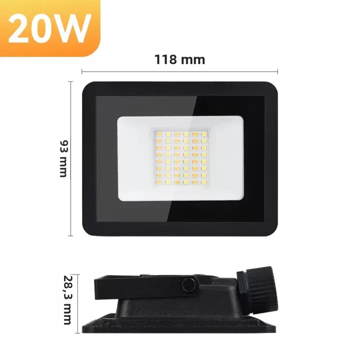Floodlight LED Impermeable Para Exteriores Con Multiple Potencia 3CCT Luz De Jardín Familiar Piscina Garage Puerta Cabeza De Faro Moderno - 1