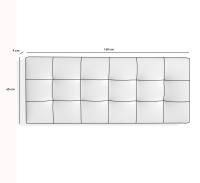 Meimon cabecero horizontal está tapizado en ecopiel de tacto suave y acolchado interiormente con algodón guateado para un extra de confort, estructura de madera de pino, Medidas: 150/160 x 60 x 9 cm - details 3
