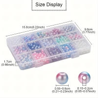 Juego De Perlas Imitación Gradiente De Sirena Con 15 Celdas Set De Alrededor De 900 Piezas Para Fabricación De Joyas - details 1