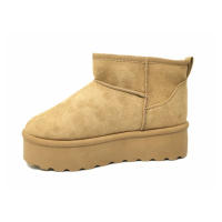 Botines Mujer, Invierno, Planos, Plataforma Australiano, Forrado Pelo Interior, Beige, Camel, Negras - details 5