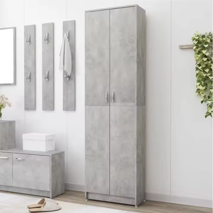 vidaXL Armario de pasillo de madera contrachapada 55x25x189 cm en color Negro/Roble Sonoma/Marrón roble y más | almacenamiento funcional diseño moderno para baño dormitorio sala - 1