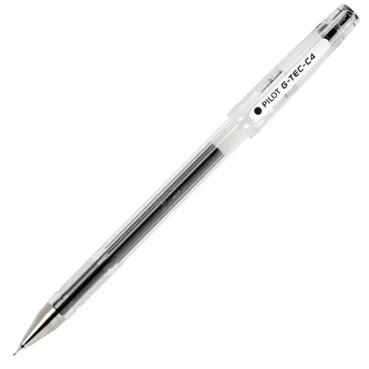 Pilot G-TEC-C4 Tinta Gel con Capuchón Trazo 0,2mm, Negro - 1