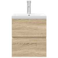 vidaXL Set de muebles de baño 2 pzas madera contrachapada roble Sonoma - details 2