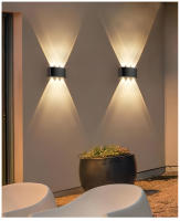 Lámpara De Pared LED Exterior 4/6/8/10 Luces De Parede Para Iluminación Hacia Arriba Y Abajo Decoración De Habitaciones Interior Jardín Calles Luz Solar Auto-contenida Moderna - details 6