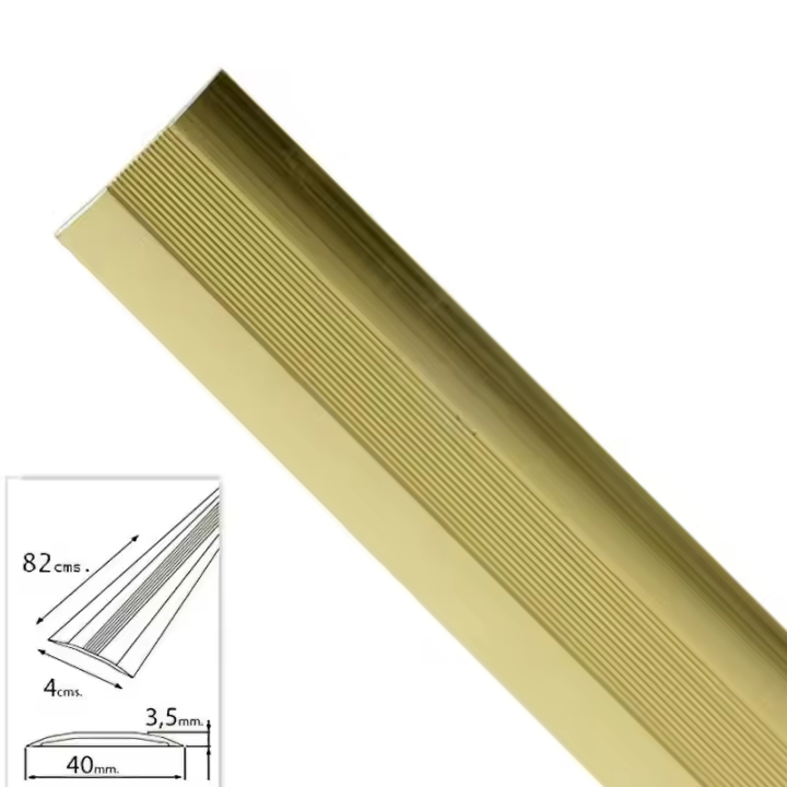 Tapajuntas adhesivo para moquetas metal oro   82,0 cm. - 1