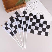 10Pcs Bandera Cuadrada Negra Y Blanca De Alta Calidad Para Carreras Bandera De Automóvil De Polyester Decoración De Deportes - details 4