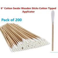 200 Pcs Sticks De Madera Larga Con Algodón Para Extensión De Pestañas Cuidado Ocular Limpieza Cosmética Bolas De Algodón Para Limpieza Médica - details 0