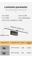 Lámpara De Espejo LED Para Baño Impermeable Luz De Maquillaje En Blanco Y Negro Soporte De Aluminio Longo Iluminación Interior Para Inodoro - details 13