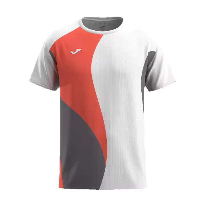 Camiseta Joma Torneo en color blanco/naranja para hombre. Apto para pádel y otros deportes - 1