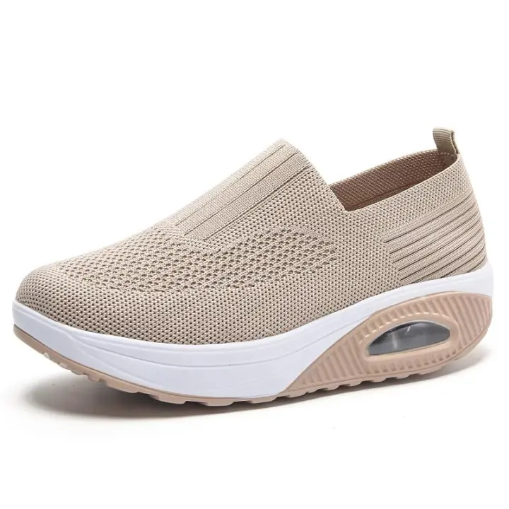Zapatillas De Verano Para Mujer Moda Plataforma Sólida Color Uniforme Zapatos Planos Casual Transpirables Tacón Bajo Para Caminar - 1