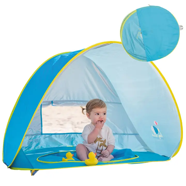 Olmitos - Tienda Pop UP de bebé para Playa y jardín– Manta/Parasol Protector de Sol y Viento – Plegable Compacto Muy Ligero - 1