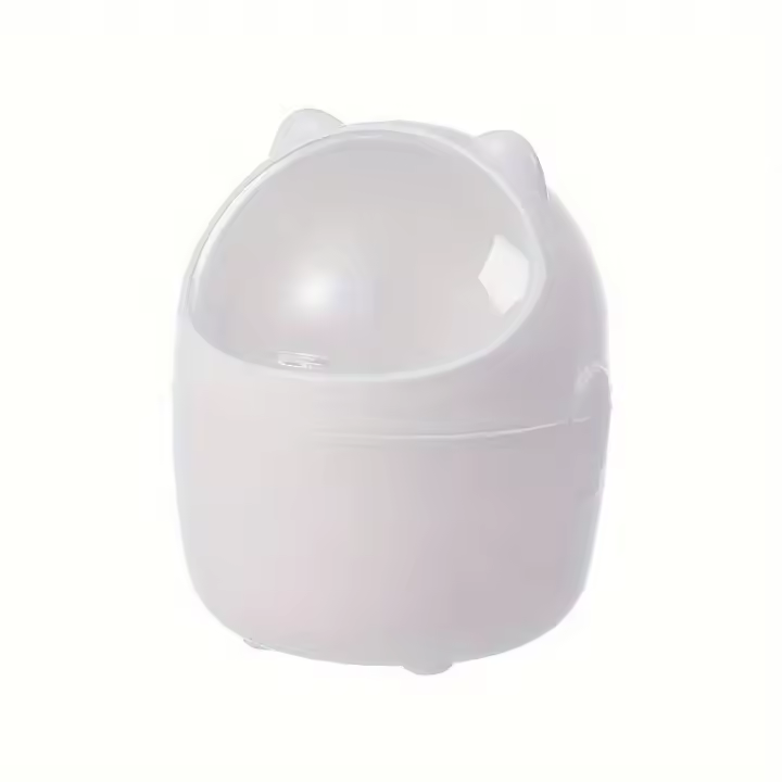 Mini Papelera Redonda De Plástico Durable Con Tapa Desmontable Estilo Cilíndrico Para Escritorio Diseño Lindo Y Compacto - 1