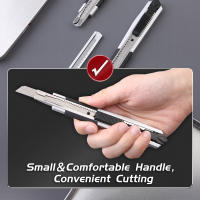 Cuchillo De Utilidad Retráctil De Acero Inoxidable 9mm Para Desempaquetar Corte De Papel Artesanía Carving Para Artistas - details 5