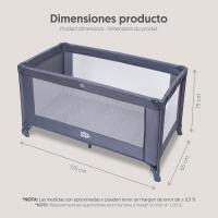 Interbaby Cuna de Viaje Plegable GRIS  con Ruedas, Base Acolchada y Bolsa de Transporte – Ref. 5421330101 - details 7