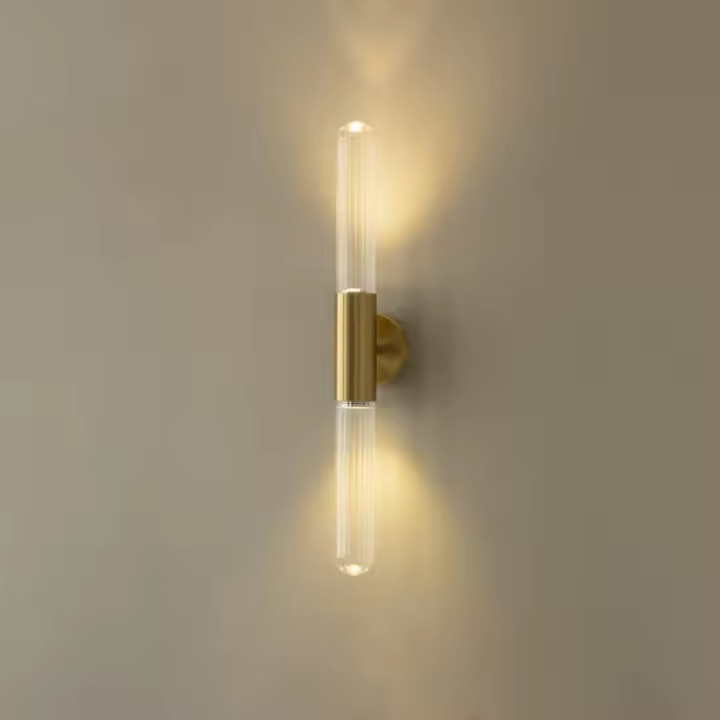Lámpara De Pared De Vidrio Lujo Nórdico Con Efecto Ondas De Agua En Aleación De Aluminio Para Decoración De Pasillo Sala De Estar Y Dormitorio - 1