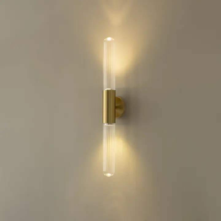 Lámpara De Pared De Vidrio Lujo Nórdico Con Efecto Ondas De Agua En Aleación De Aluminio Para Decoración De Pasillo Sala De Estar Y Dormitorio - 1