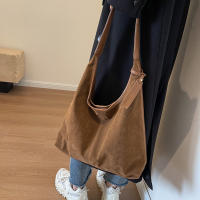 Bolso De Hombro Para Mujer Vintage Con Capa Mate Gran Capacidad Color Sólido Estilo Casual Retro Para Otoño Bolsa De Comercio - details 7